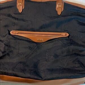 Ralph Lauren Womens Black w/ Tan Tote FAIR CONDITION